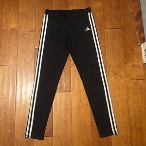 Adidas Kids Black Joggers with White Stripes